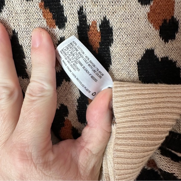 a new day Cream and Black Crew Neck Sweater with Bold Leopard Print - Picture 3 of 3